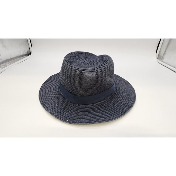 Madewell Packable Fedora Straw Hat Navy M/L - Picture 4 of 12